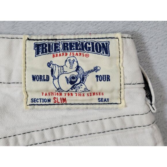 True Religion Slim Classic Button Fly Jeans Color Gravel Style M05E08UK Mens 30 - Picture 8 of 16